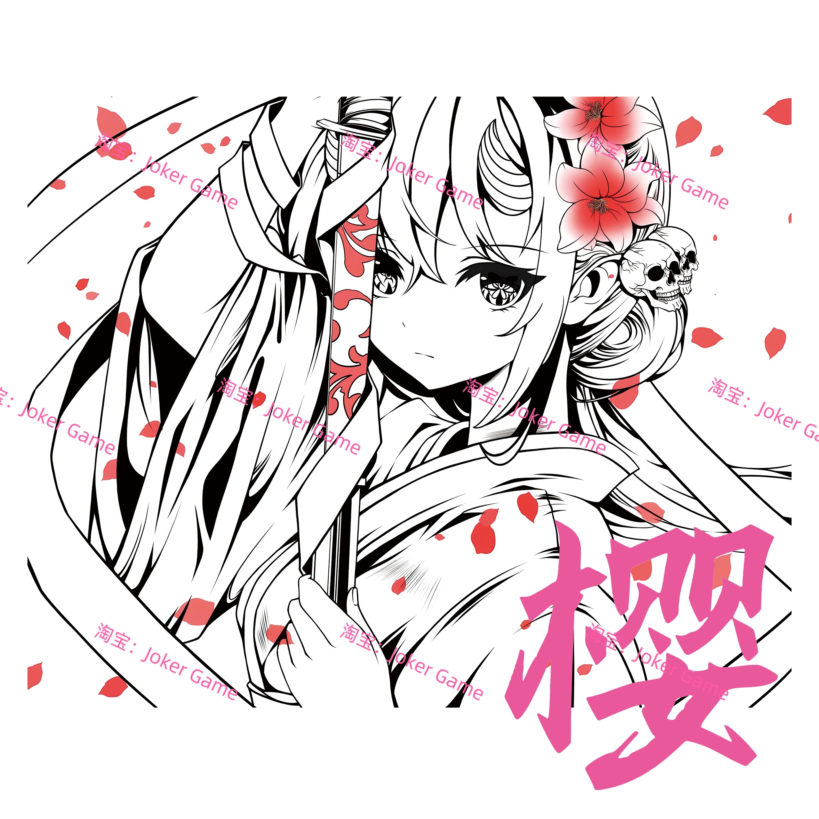 Joker Game【樱】二次元电竞钢化玻璃鼠标垫FPS吃鸡moba 无畏契约