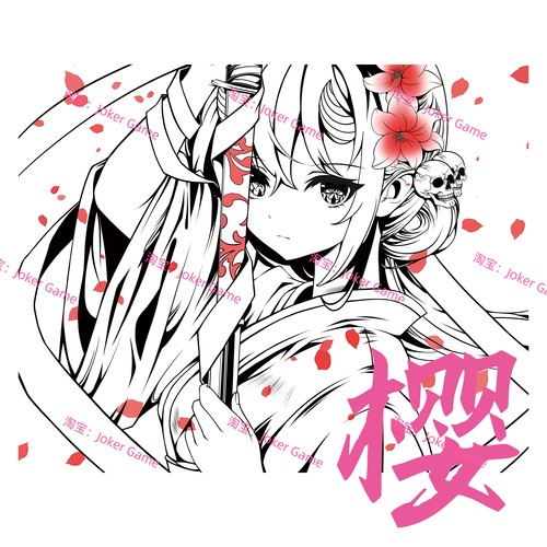 Joker Game【樱】二次元电竞钢化玻璃鼠标垫FPS吃鸡moba 无畏契约