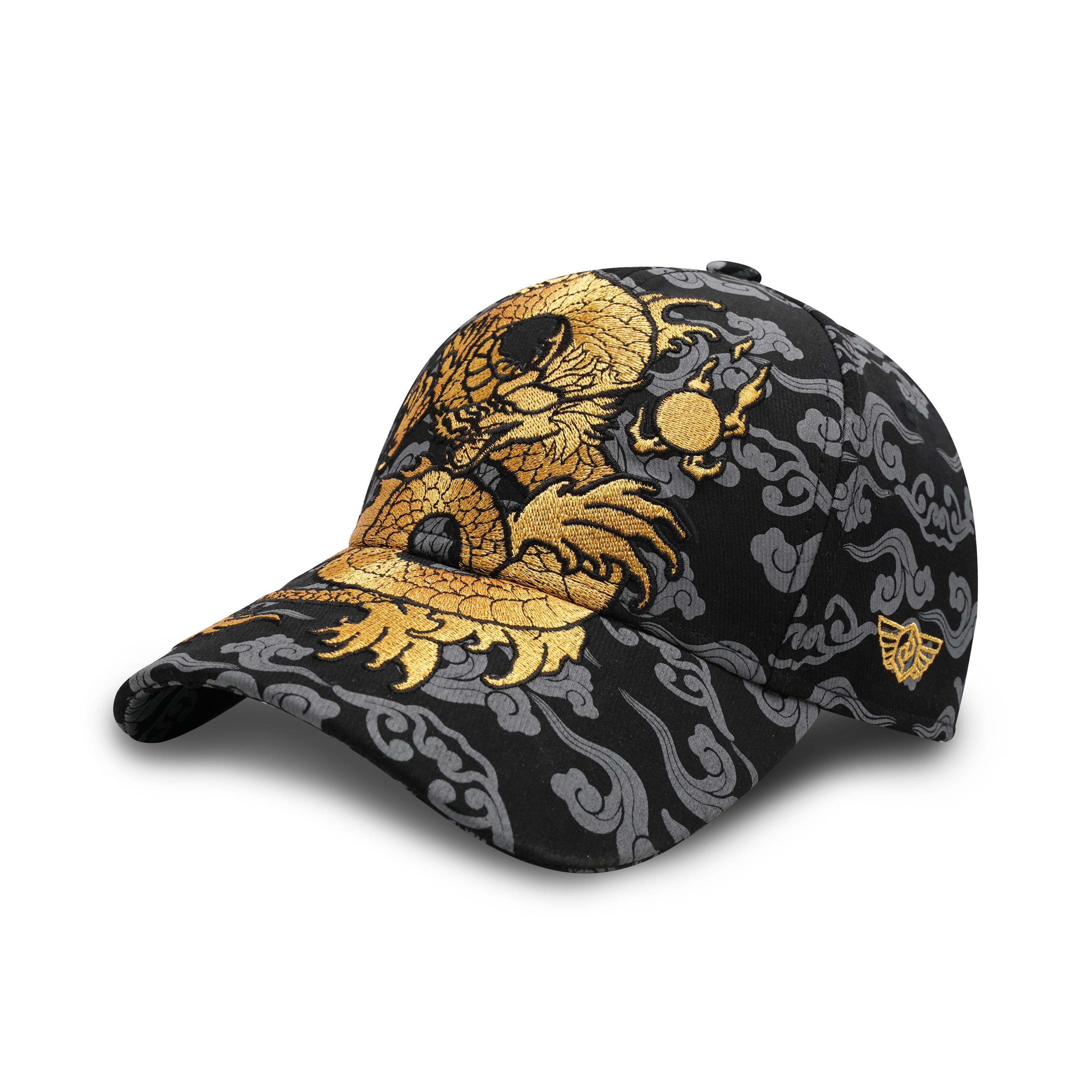 doodays國(guó)潮帽子-云紋金龍戲珠金龍獻(xiàn)瑞棒球帽刺繡帽子