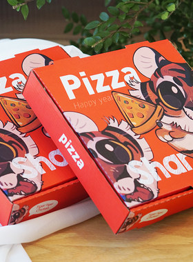 热销商用一次性创意烘焙打包披萨盒小7891012寸pizza比萨外卖包装