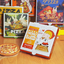 原创卡通瓦楞热销商用披萨盒子pizza打包外卖一次性食品7891012寸