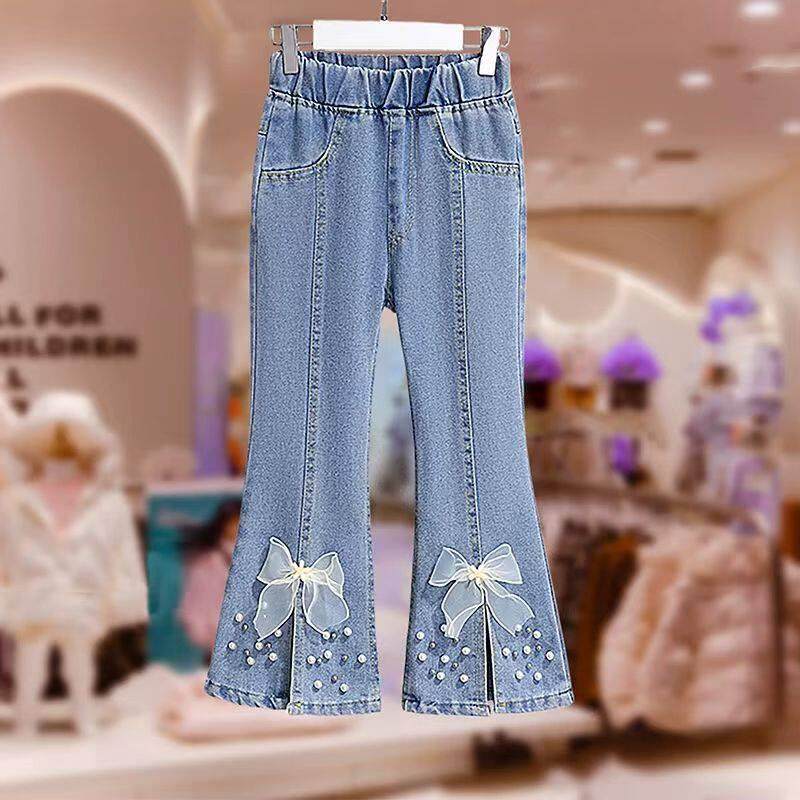 女童喇叭牛仔裤春秋新款中大童女孩休闲裤儿童炸街洋气薄款微喇裤,童装/婴儿装/亲子装,儿童牛仔裤,淘宝优惠券,粉丝福利购,淘宝优惠卷