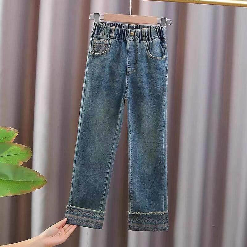 女童春秋牛仔裤2025新款大童时髦炸街休闲直筒阔腿裤儿童烟管裤子,童装/婴儿装/亲子装,儿童牛仔裤,淘宝优惠券,粉丝福利购,淘宝优惠卷