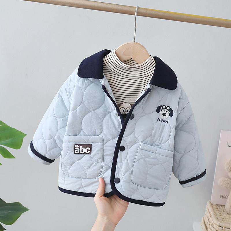 男童加厚外套秋冬装2025新款儿童冬装男宝宝棉衣小男孩夹棉夹克衫