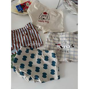 4条装男童A类纯棉可爱内裤儿童不夹PP平角内裤宝宝四角内裤