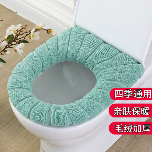 冬季保暖加厚毛绒马桶垫子坐便套家用通用马桶贴防水坐便器垫圈套
