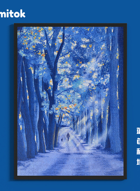 Comitok蓝色秘境拼图1000片成人蓝卡艺术潮玩纸质减压玩具