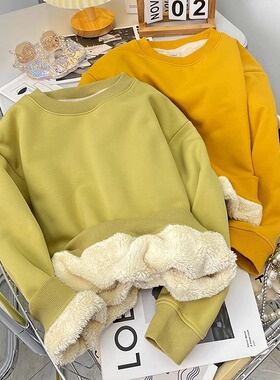 Uc加绒重磅卫衣男女潮牌秋冬季上衣新款宽松内搭打底衫韩版外穿上