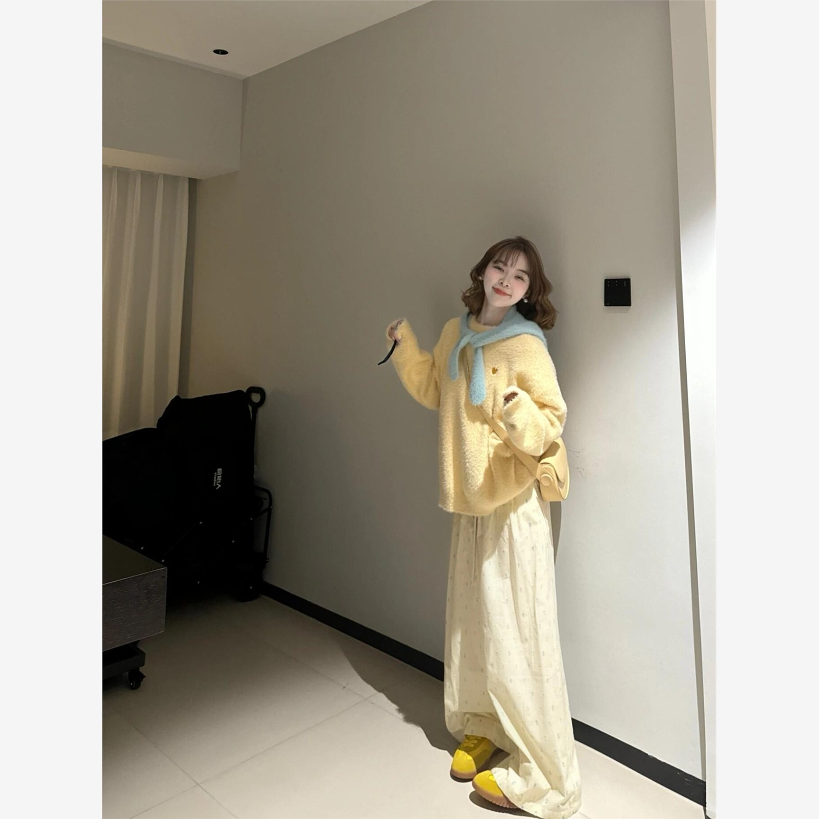 2025新款彷水貂毛衣女秋冬季针织衫上衣坎肩连帽套装慵懒高级感