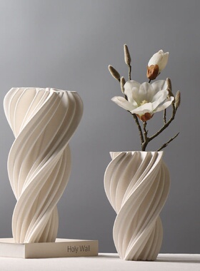 3D打印陶瓷花瓶简约创意客厅插花装饰品家居软装馆展厅不规则摆件