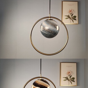 后现代简约流浪地球星球客厅卧室床头吊灯北欧网红灯北欧轻奢台灯