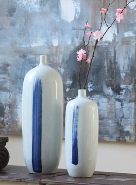 中式陶瓷花瓶落地大摆件样板房会所家居客厅电视酒柜插花软装饰品