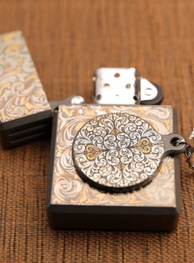 METEOR火胄二代 煤油打火机+钛合金吊坠 唐草纹套餐  高端 送礼