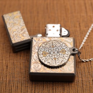 METEOR火胄二代 煤油打火机+钛合金吊坠 唐草纹套餐 高端 送礼