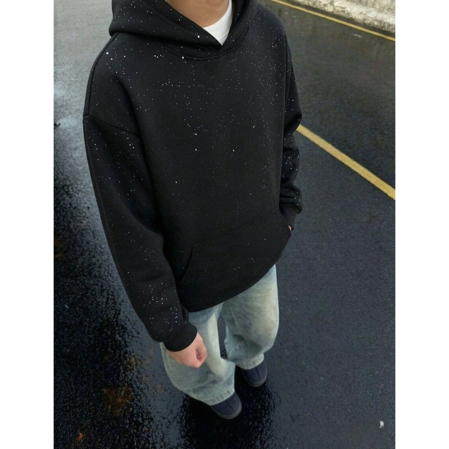 美式高街满天星连帽卫衣情侣款