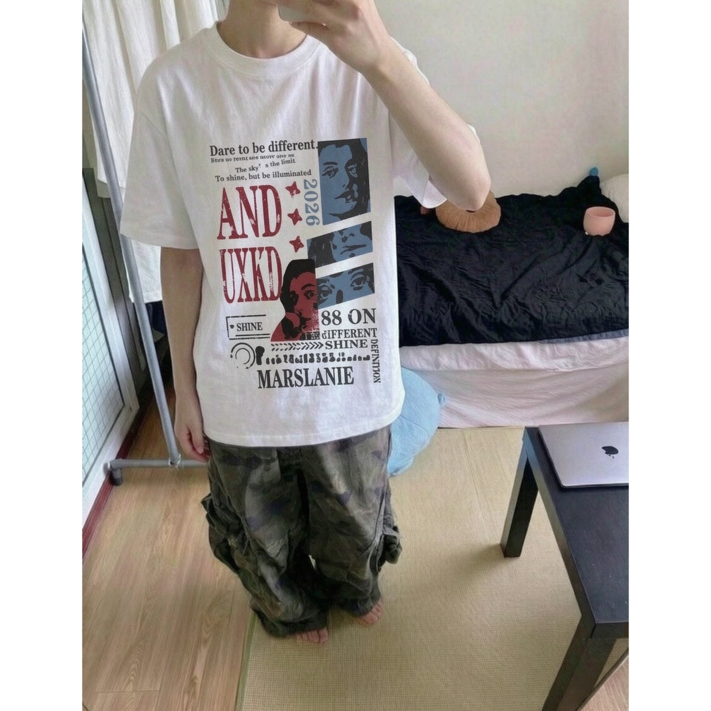 胖mm纯棉美式复古短袖t恤女夏季设计感小众慵懒潮牌半袖大码上衣