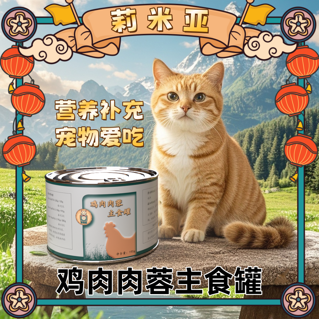 莉米亚猫罐头195g主食罐补充营养猫咪零食罐头牛肉鸡肉鲔鱼多肉蓉