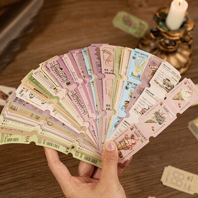 烫金票据贴纸包复古素材纸