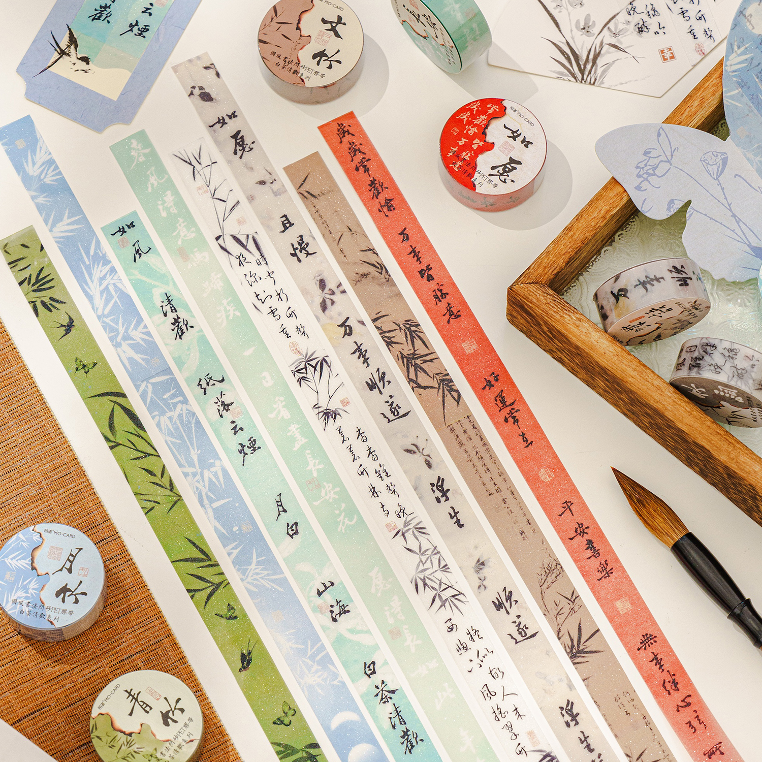 原创国风书法闪砂PET胶带