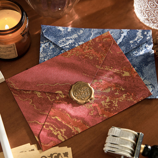 鎏金浮雕信封信纸套装复古高级质感加厚浪漫手写告白情书文艺请帖牛皮特种纸祝福请柬贺卡火漆信封