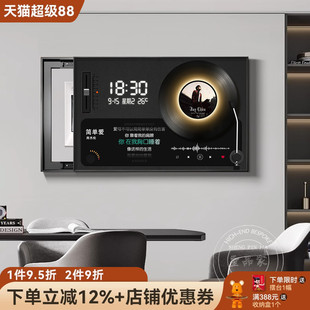黑胶唱片电箱装饰画歌曲定制免打孔遮挡配电箱电闸盒电子时钟挂画