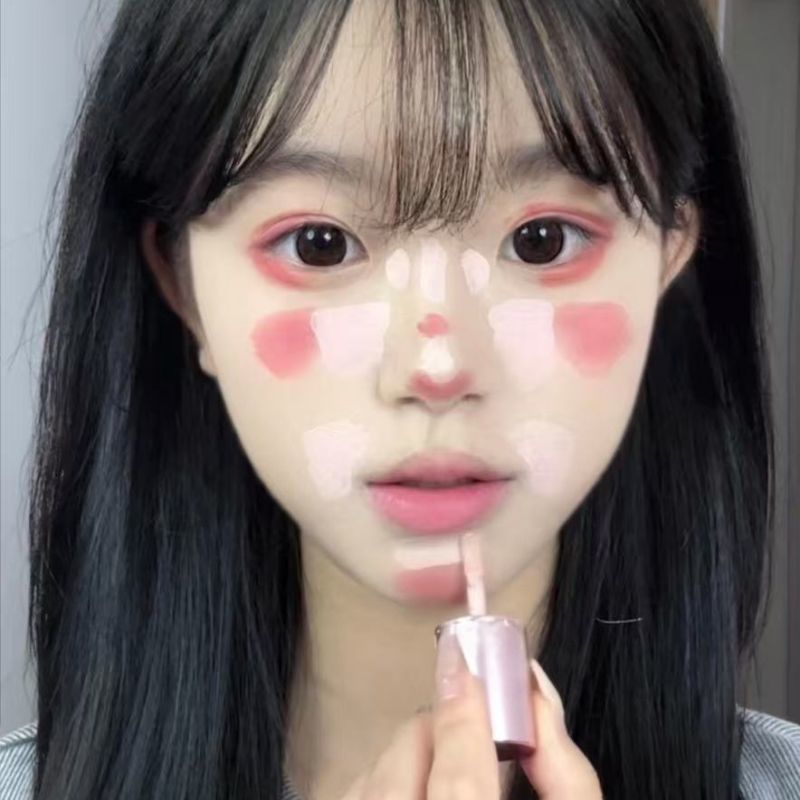 夏日3min伪素颜腮红大法!三合一绒雾双头多用霜哑光唇釉遮瑕学生