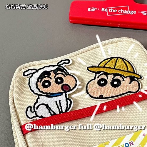 蜡笔小新儿童破洞补丁装饰布贴贴衣服DIY包包贴手工卡通刺绣可爱