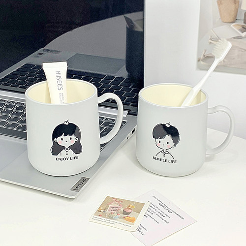 苹果男孩女孩ins北欧耐摔漱口杯莫兰迪简约情侣创意牙刷杯洗漱杯