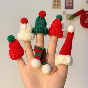 装饰手指围巾围巾玩偶装饰圣诞新年迷你小棒棒糖小帽子小帽子帽小