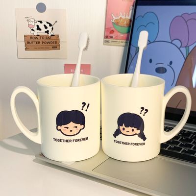 情侣可爱漱口杯超萌刷牙洗漱家用加厚耐摔防霉呀杯简约ins牙缸杯
