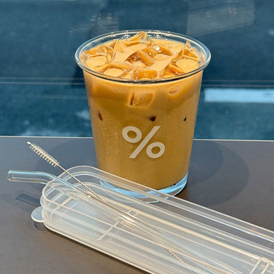 ins风玻璃咖啡杯美式杯子百分号家用水杯牛奶杯小众高级感饮料杯