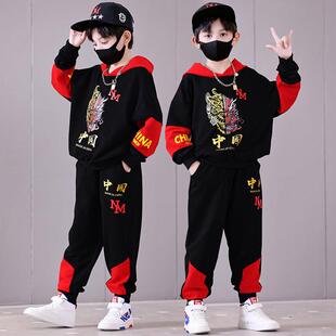 男童卫衣秋冬新款帅气男孩新年衣服国风儿童过年套装酷帅冬装上衣