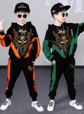 儿童卫衣2025新款男孩酷帅套装春秋国风童装帅气男童洋气潮流衣服