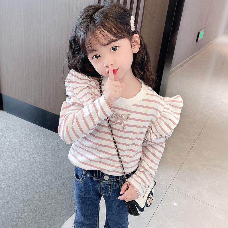 女童长袖t恤春装2025新款秋衣上衣单件儿童小衫中大童纯棉打底衫