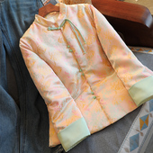 纯棉花棉衣秋冬季 2025新款 国风仿宋锦外套复古高级感气质上衣女