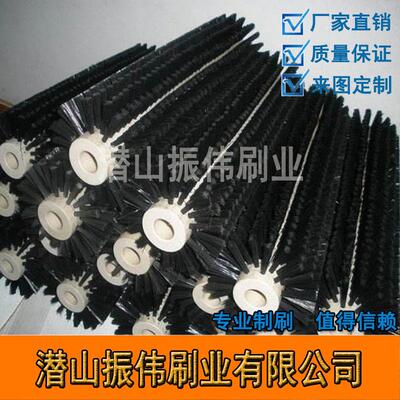 厂家订制工业清洗机毛刷辊滚筒刷尼龙丝刷辊小型毛刷轮子钢丝刷辊