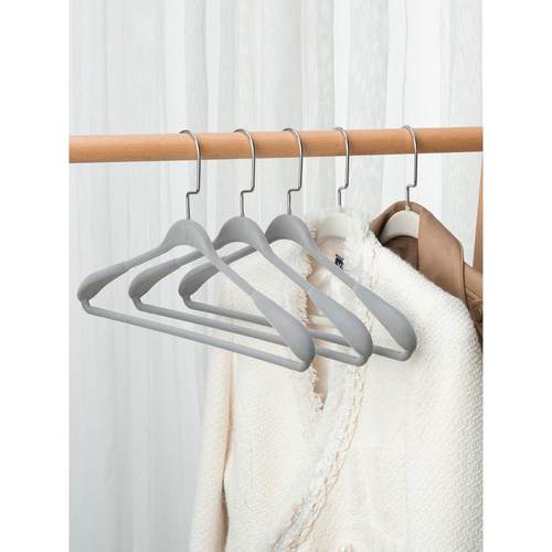 家用宽肩无痕衣架大衣衣架植绒防肩角防滑挂衣服架衣柜收纳衣撑子