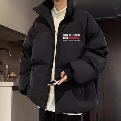 网红同款美式休闲棉衣服男