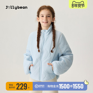 jollybean丨儿童轻薄短款3M棉外套25冬绗缝茧形保暖运动棉服外套
