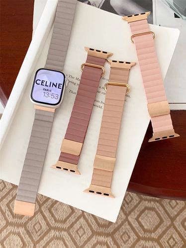 iwatchS11荔枝纹皮质磁吸表带
