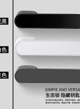 意式极简门锁室内卧室房门锁现代简约隐藏钥匙门把手静音磁吸门锁