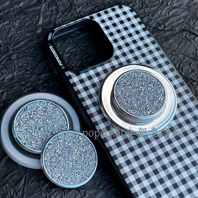 风泡泡骚新款闪闪满钻支架简约气囊帽可伸缩磁吸桌面支架pps啪嗒