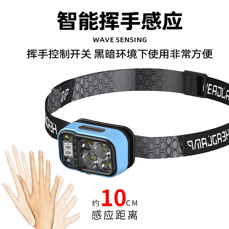 户外登山头戴式led头灯钓
