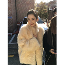 西班牙进口皮毛一体皮草外套 温暖包裹立领半卷托卡 isaro