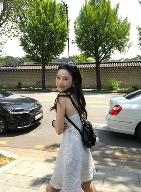 isaro uu 重工刺绣定制线~可调节肩带A字连衣裙/吊带