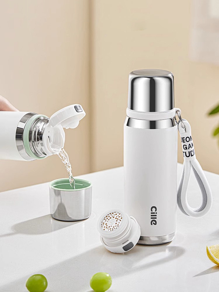 Xile大容量带盖保温杯女生新款2024男生水杯316便携式儿童水壶