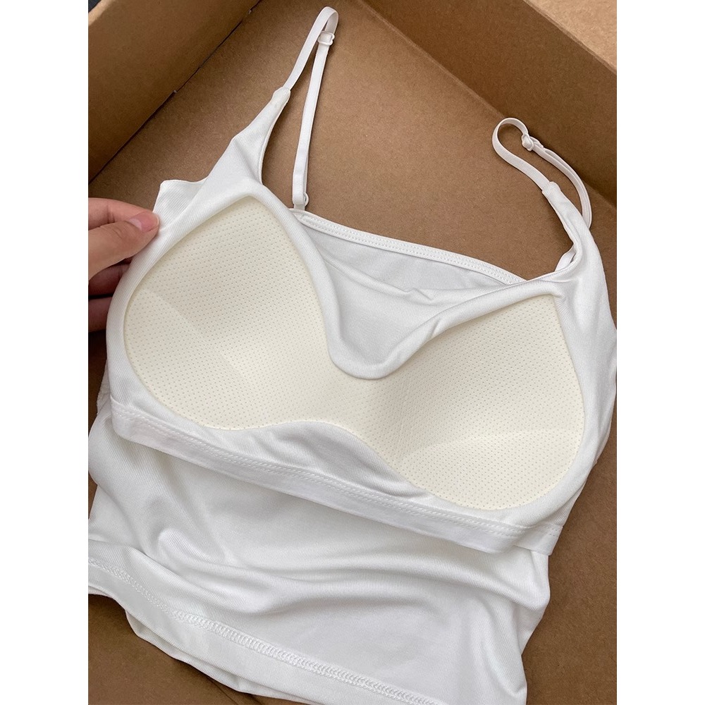带胸垫背心女夏季肩带可调节内搭修身遮副乳辣妹外穿打底吊带美背