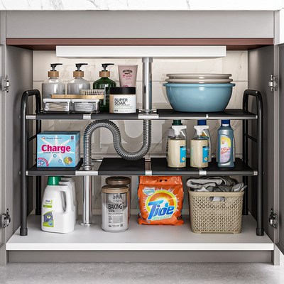 Kitchen sink rack seasoning bottle bowl dish storage shelves