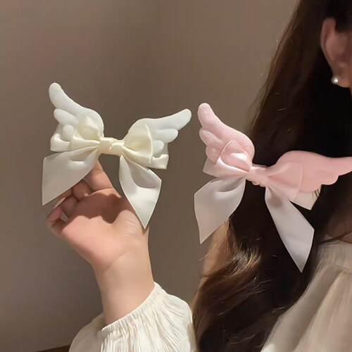 心可爱蝴蝶结毛绒翅膀发夹女日系