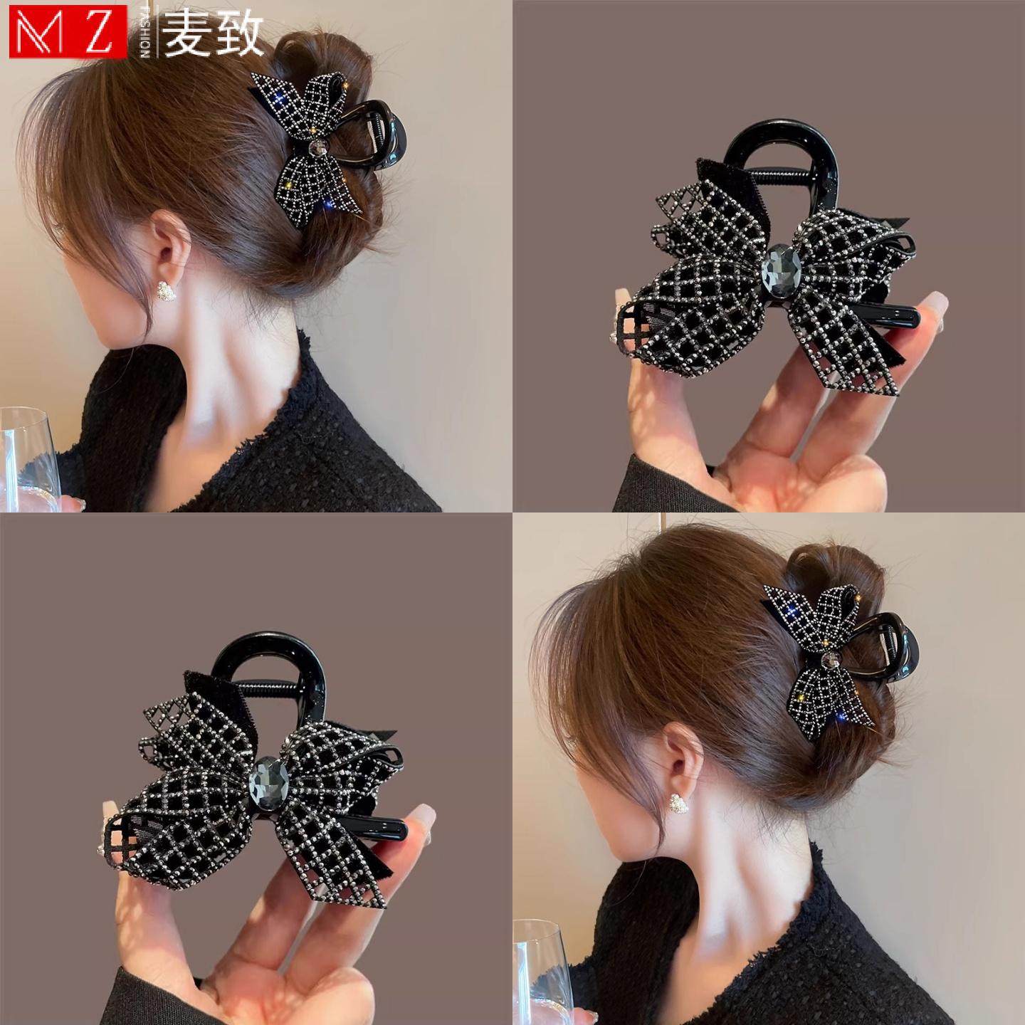 繁星满钻蝴蝶结抓夹高级感发夹女